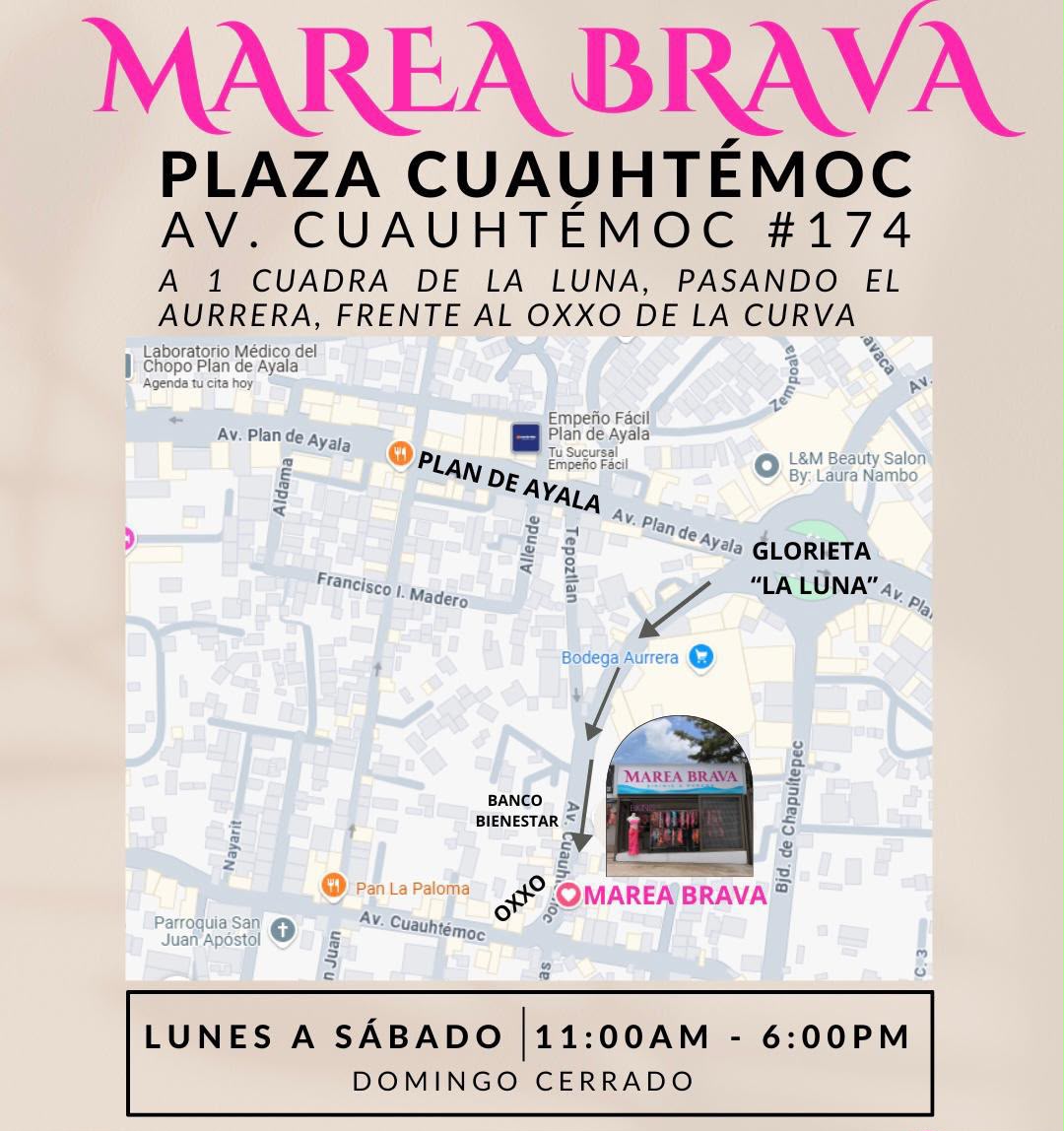 Ubicación Marea Brava Plaza Cuauhtémoc